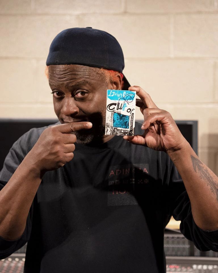 Living Colour's Corey Glover with an ancient cassette single (kids, ask your parent) of "Cult of Personality"